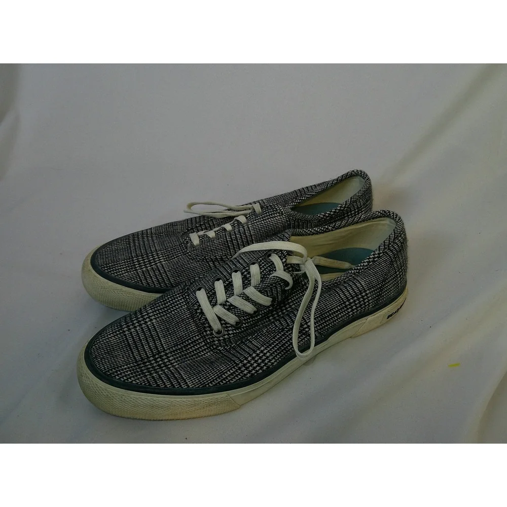 SeaVees Legend Sneaker Womens 9.5 Glen Check Flannel Grey Plaid Low Top Shoes